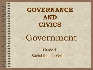 GOVERNANCE AND CIVICS