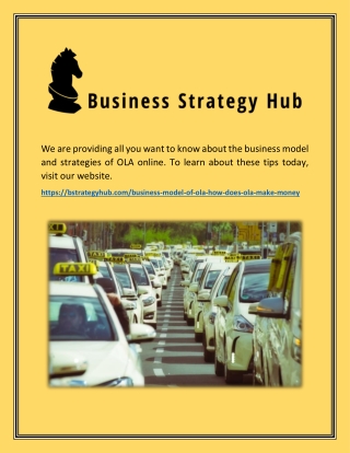 Ola Business Model | Bstrategyhub.com