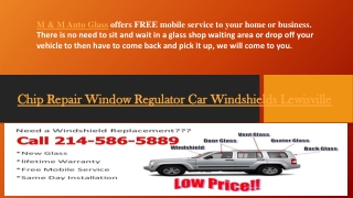 Chip Repair Window Regulator Car Windshields Lewisville
