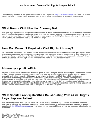 Just how much Does a Civil Rights Legal Representative Cost?