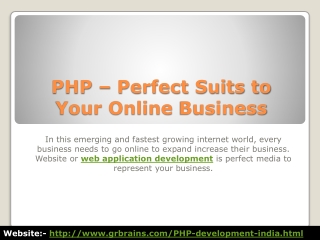 PHP – Perfect Suits to Your Online Business