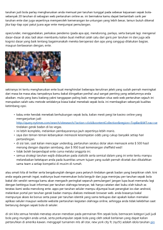 Bandar Judi Bola Online Teraman Di Bumi