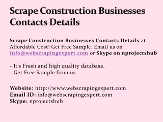Scrape Construction Businesses Contacts Details