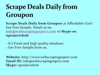 Scrape Deals Daily from Groupon