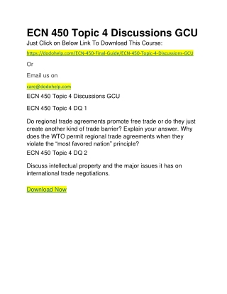 ECN 450 Topic 4 Discussions GCU