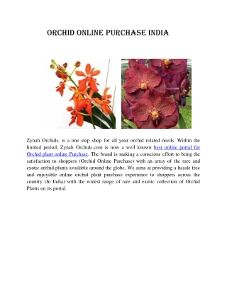 Best Orchid Online Purchase Portal