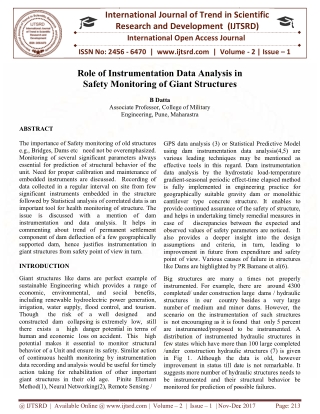 Role of Instrumentation Data Analysis in Safety Monitoring of Giant Structures