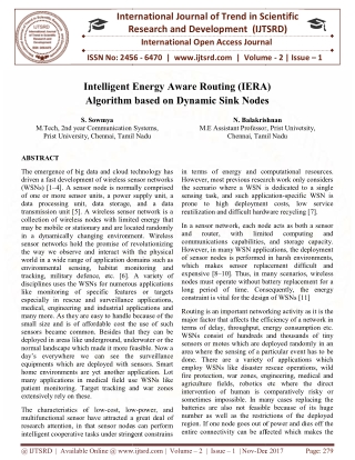 Intelligent Energy Aware Routing IERA Algorithm based on Dynamic Sink Nodes