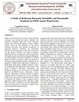 A Study of Reducing Harmonic Instability and Reasonable Problems in PMSG based Wind Forms