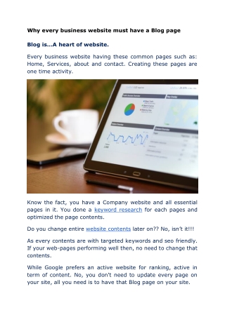 Why every business website must have a Blog page