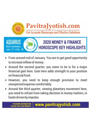 2020 Aquarius Money and Finance Horoscope