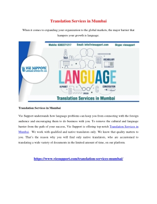 Translation Services in Mumbai