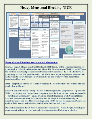 Heavy Menstrual Bleeding- Assessment And Management