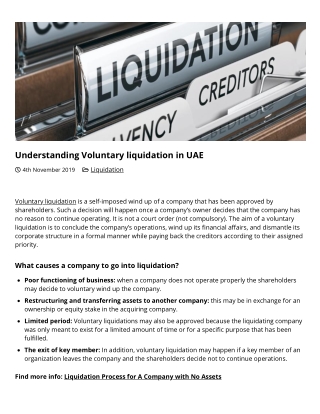 Understanding Voluntary liquidation in UAE