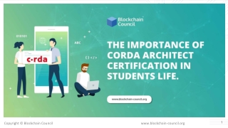 The Importance Of Corda Architect certification In Students Life