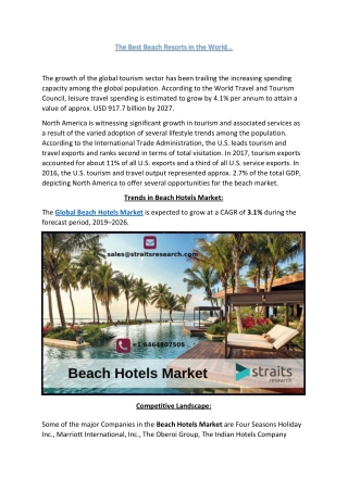 Advanced Beach Hotels Market...