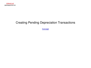 Creating Pending Depreciation Transactions Concept