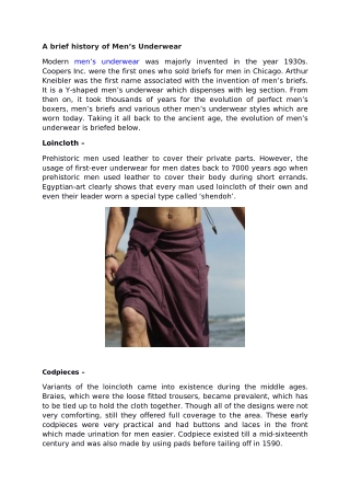 A brief history of men's underwear