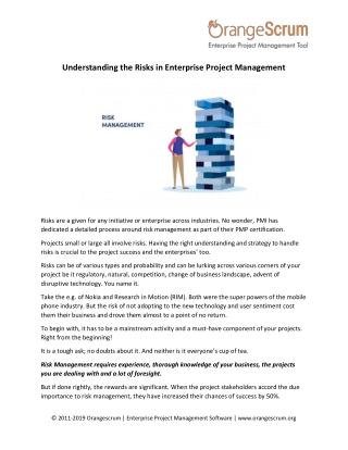 Understanding the Risks in Enterprise Project Management