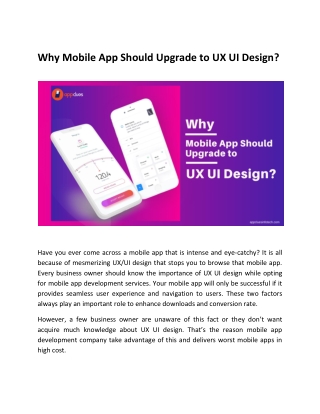 Why Mobile App Should Upgrade to UX/UI Design?