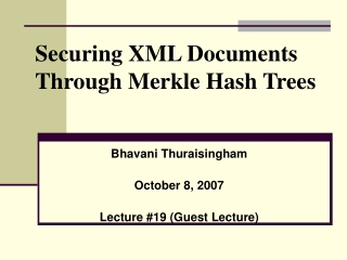 Securing XML Documents Through Merkle Hash Trees