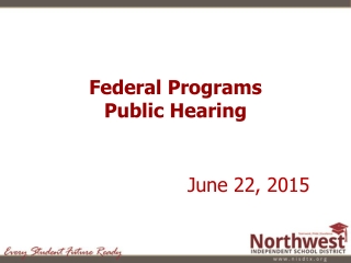 Federal Programs Public Hearing