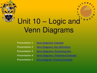 Unit 10 – Logic and Venn Diagrams