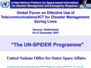 “The UN-SPIDER Programme”