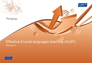 Effective A Level l anguages t eaching (ALM1) Resource 2