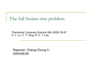 The full Steiner tree problem