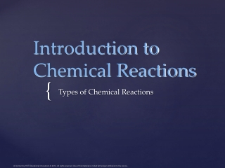 Introduction to Chemical Reactions