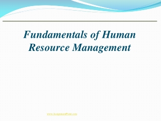 Fundamentals of Human Resource Management