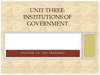 Unit Three: Institutions of Government