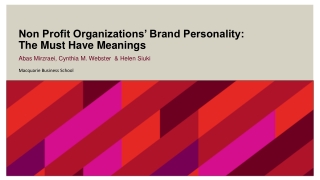 Non Profit Organizations’ Brand Personality: The Must Have Meanings