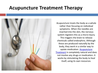 Acupuncture Treatment Therapy