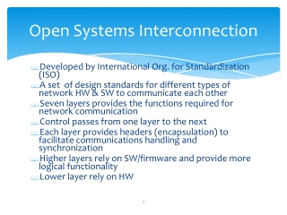 Open Systems Interconnection