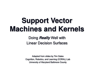 Support Vector Machines and Kernels