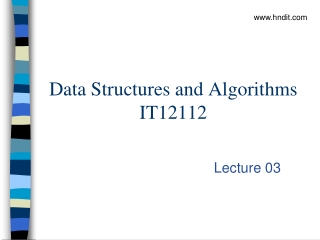 Data Structures and Algorithms IT12112