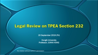 Legal Review on TPEA Section 232