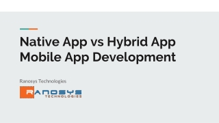 Native App v/s Hybrid App Development