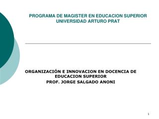 PROGRAMA DE MAGISTER EN EDUCACION SUPERIOR UNIVERSIDAD ARTURO PRAT