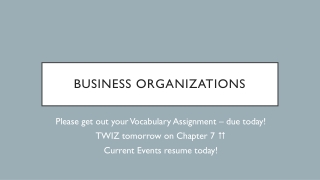 Business organizations