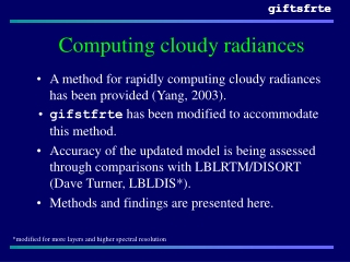 Computing cloudy radiances