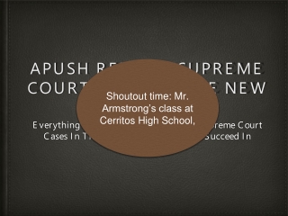 APUSH Review: Supreme Court Cases In The New Curriculum