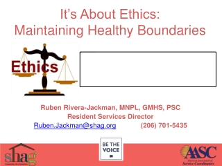 It’s About Ethics: Maintaining Healthy Boundaries