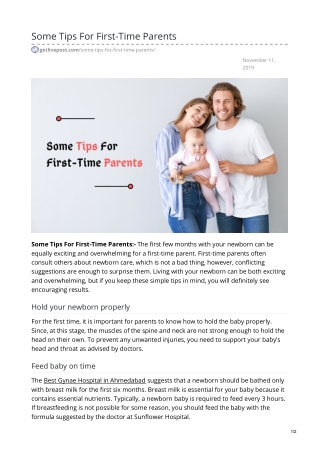 Some Tips For First-Time Parents