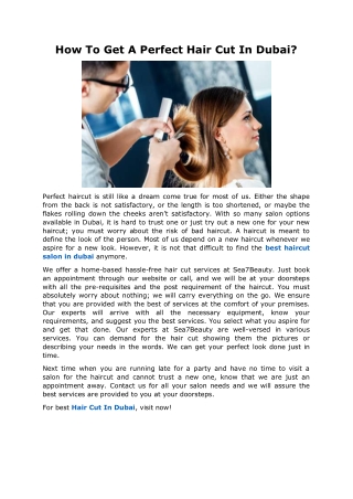 How To Get A Perfect Hair Cut In Dubai?