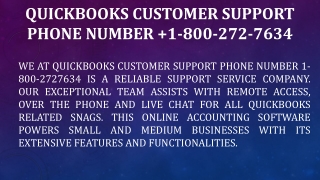 QuickBooks Customer Support Phone Number: 1-800-272-7634