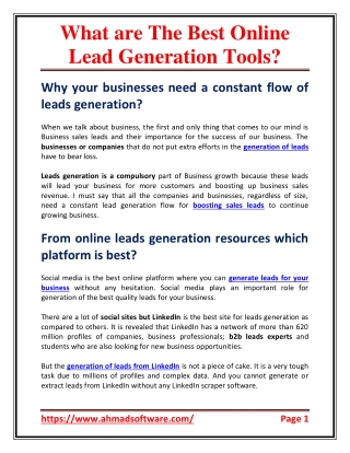 What are the best online lead generation tools?