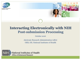 Interacting Electronically with NIH Post-submission Processing